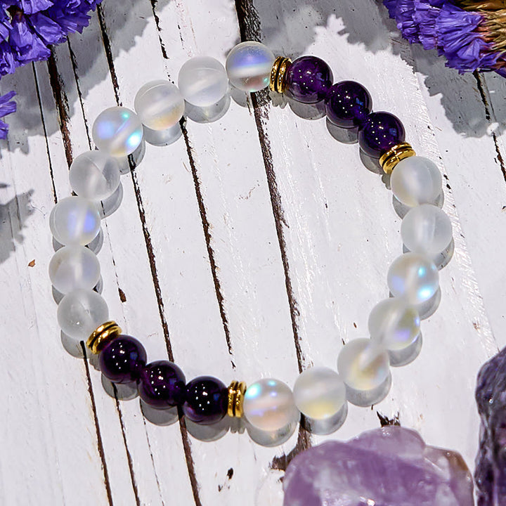 Olivenorma Frosted Glitter Angel Aura Quartz Natural Gem Bracelet - image 3