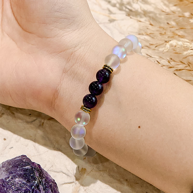 Olivenorma Frosted Glitter Angel Aura Quartz Natural Gem Bracelet - image 1