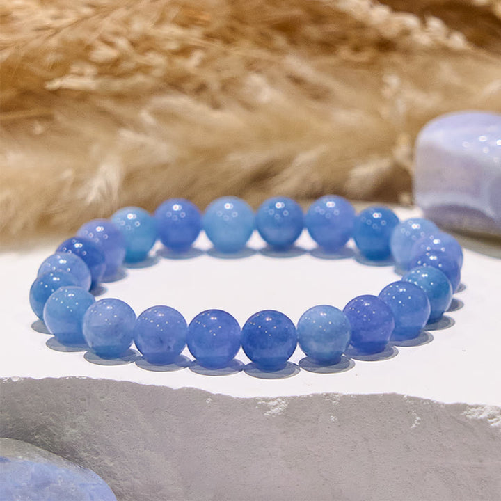 Olivenorma Natural Aquamarine Healing Gemstone Beaded Bracelet - image 4