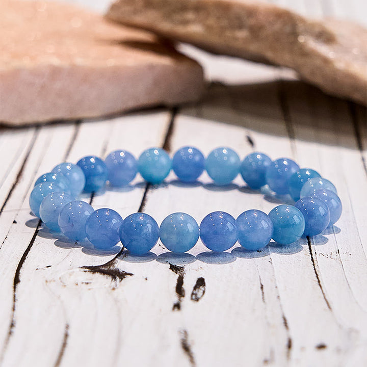 Olivenorma Natural Aquamarine Healing Gemstone Beaded Bracelet - image 5