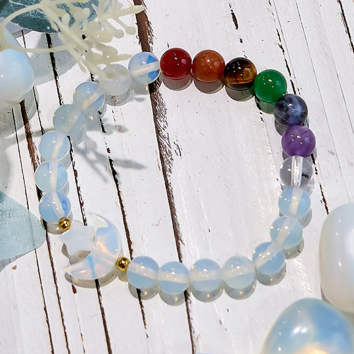 Olivenorma Opal Chakra Moon And Star Beaded Bracelet - image 2