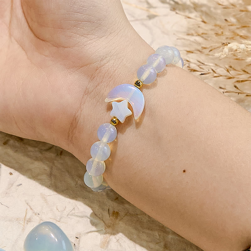 Olivenorma Opal Chakra Moon And Star Beaded Bracelet - image 1