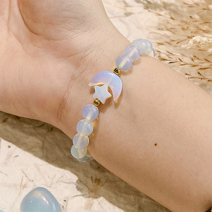 Olivenorma Opal Chakra Moon And Star Beaded Bracelet - image 1