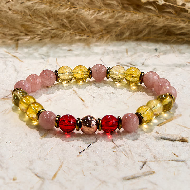 Olivenorma Natural Gem Citrine Carnelian Sun Stone Uplifting Bracelet - Natural Stone - image 0