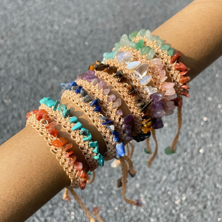 Olivenorma Natural Crystal Stone Braided Bracelet - image 0