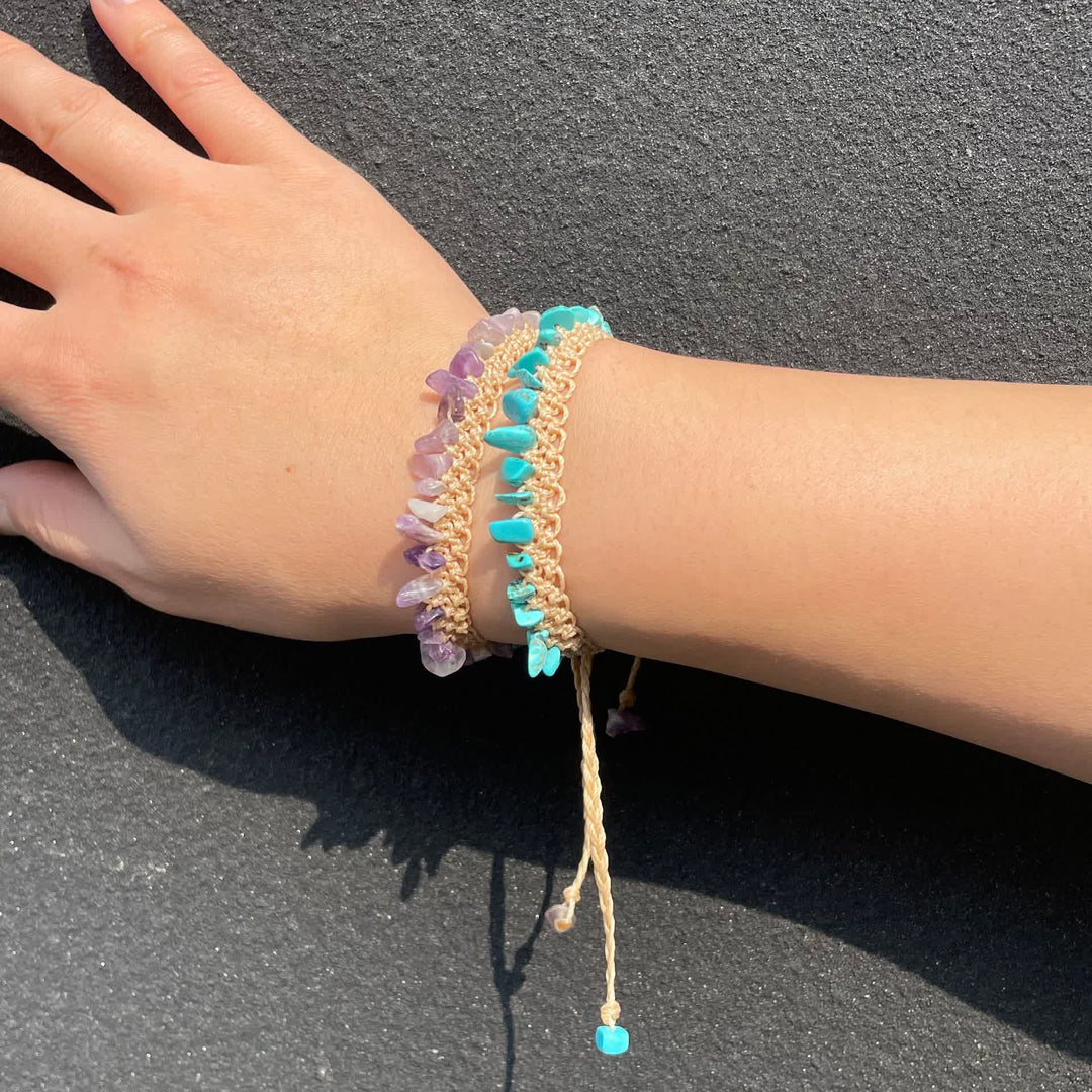 Olivenorma Natural Crystal Stone Braided Bracelet - image 2