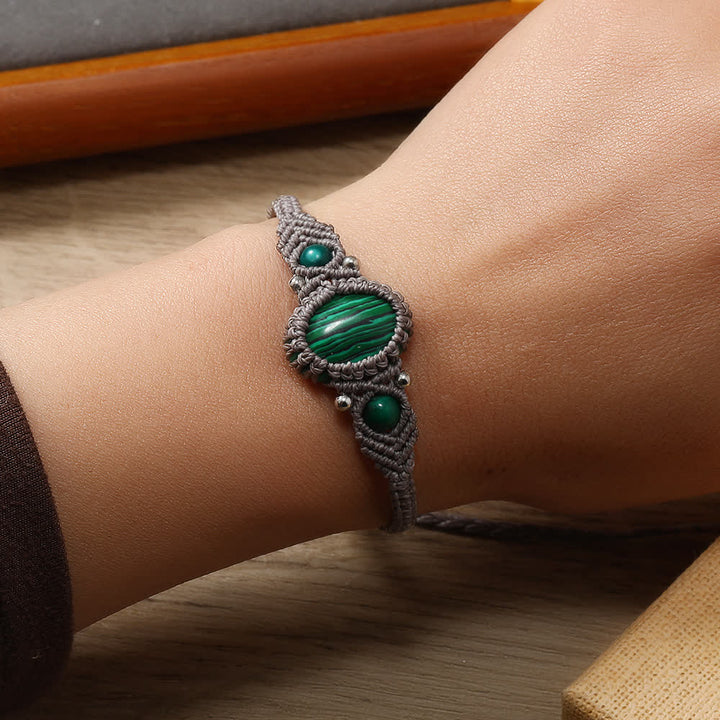 Olivenorma Woven Wrapped Oval Cut Crystal Braided Bracelet - image 3