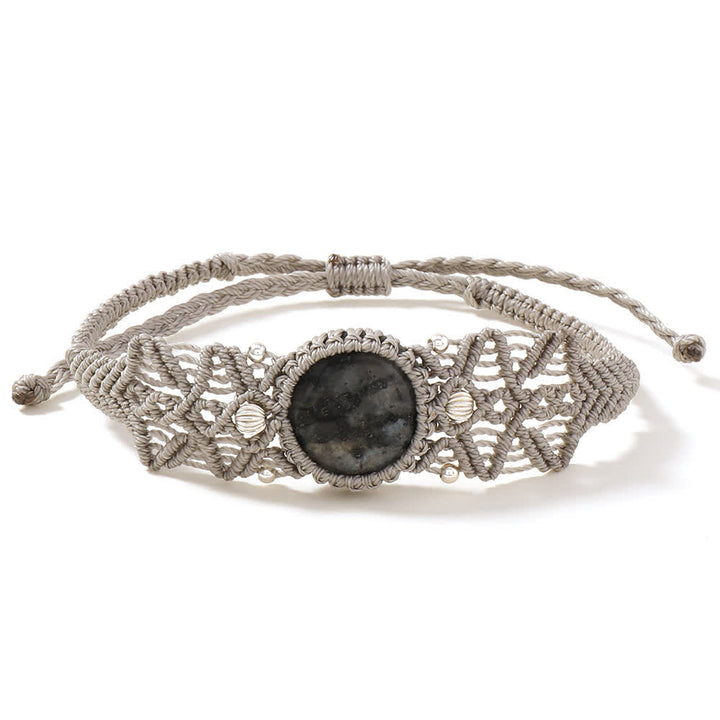 Olivenorma Natural Labradorite Crystal Braided Bracelet Necklace - image 2