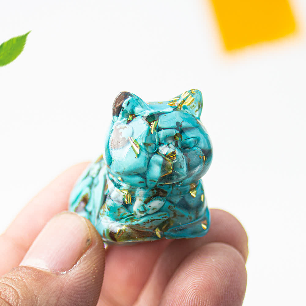 Olivenorma Natural Crystal Resin Cat Gemstone Decoration - image 37