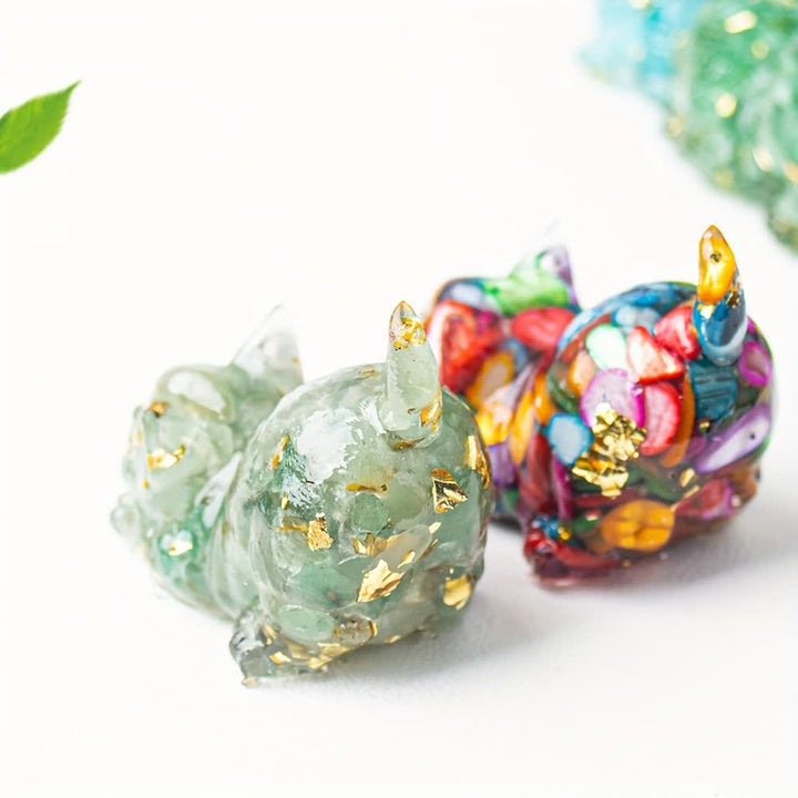 Olivenorma Multiple Colors Crystal Resin Stretching Cat For Positive Energy Mindfulness Relaxation Gemstone Decoration - image 77