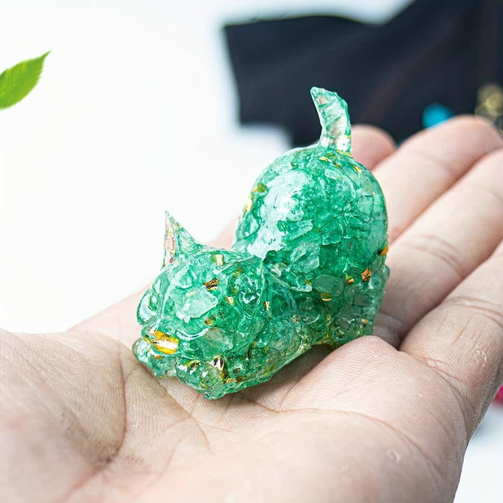 Olivenorma Multiple Colors Crystal Resin Stretching Cat For Positive Energy Mindfulness Relaxation Gemstone Decoration - image 24