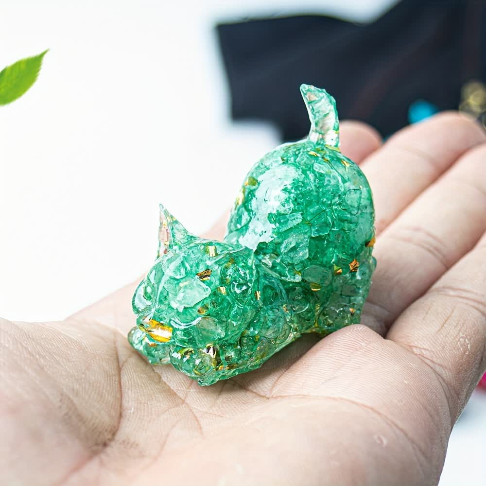 Olivenorma Multiple Colors Crystal Resin Stretching Cat For Positive Energy Mindfulness Relaxation Gemstone Decoration - image 26