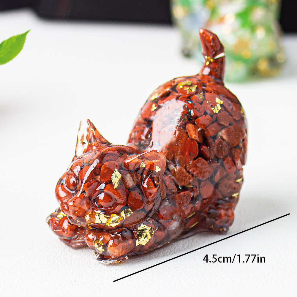 Olivenorma Multiple Colors Crystal Resin Stretching Cat For Positive Energy Mindfulness Relaxation Gemstone Decoration - image 72