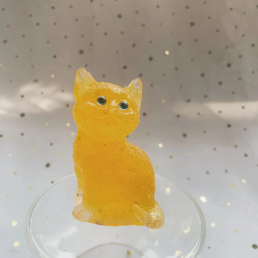 Olivenorma Crystal Resin Standing Cat Gemstone Decoration - image 11