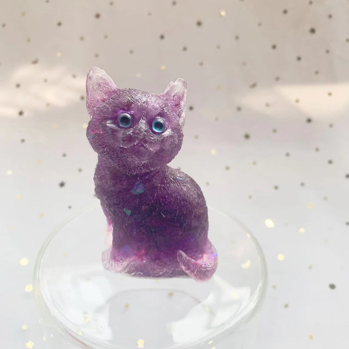 Olivenorma Crystal Resin Standing Cat Gemstone Decoration - image 26
