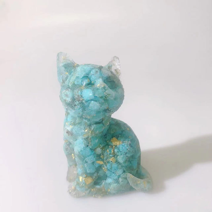 Olivenorma Crystal Resin Standing Cat Gemstone Decoration - image 43