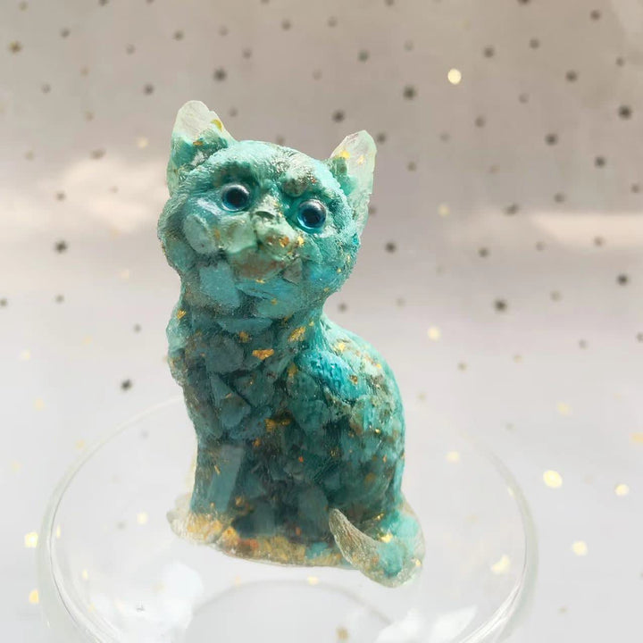 Olivenorma Crystal Resin Standing Cat Gemstone Decoration - image 44