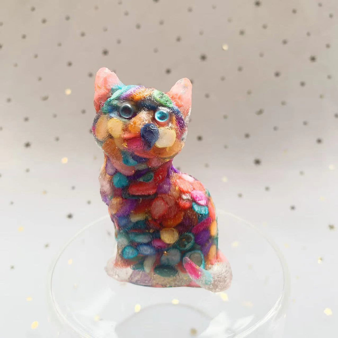 Olivenorma Crystal Resin Standing Cat Gemstone Decoration - image 47