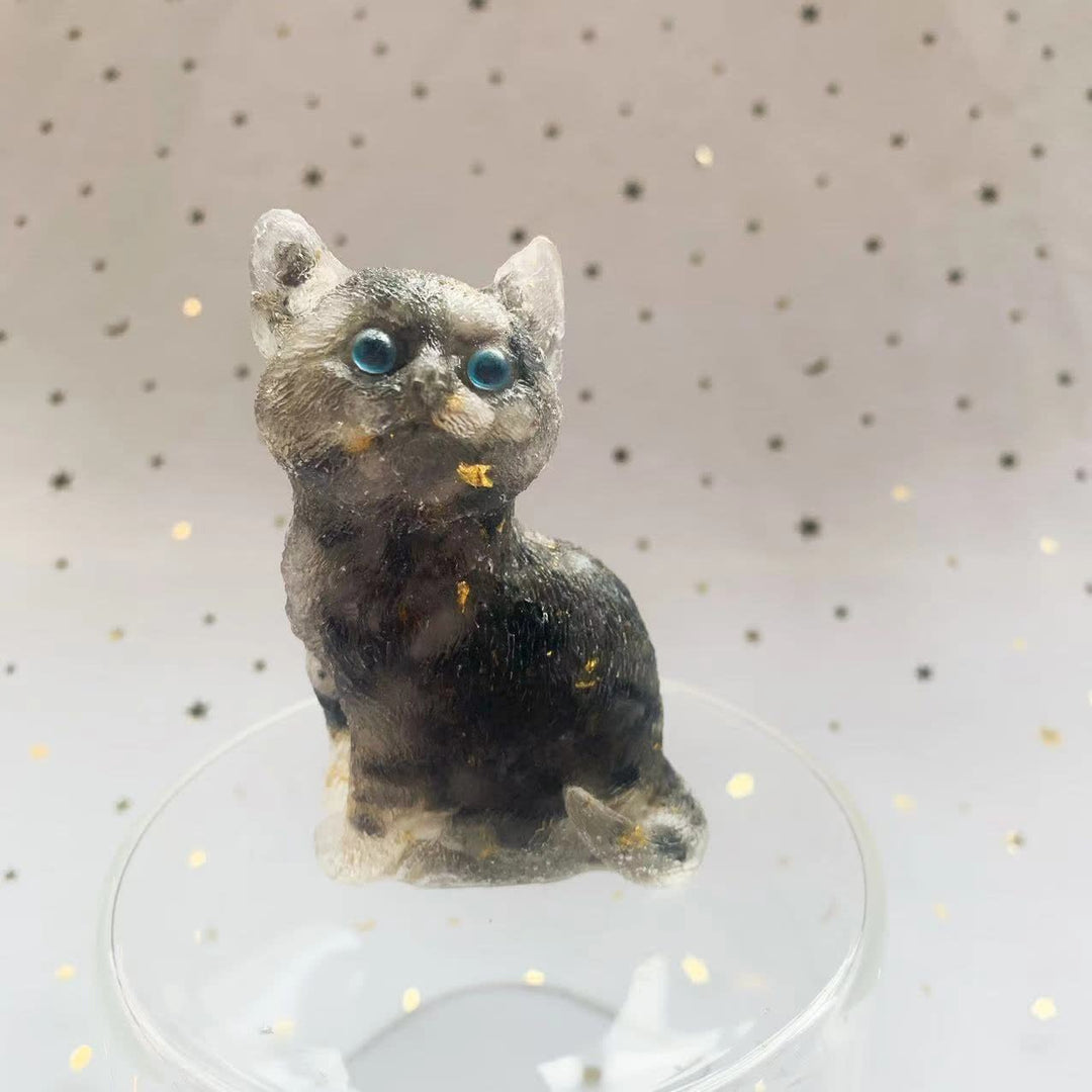 Olivenorma Crystal Resin Standing Cat Gemstone Decoration - image 8
