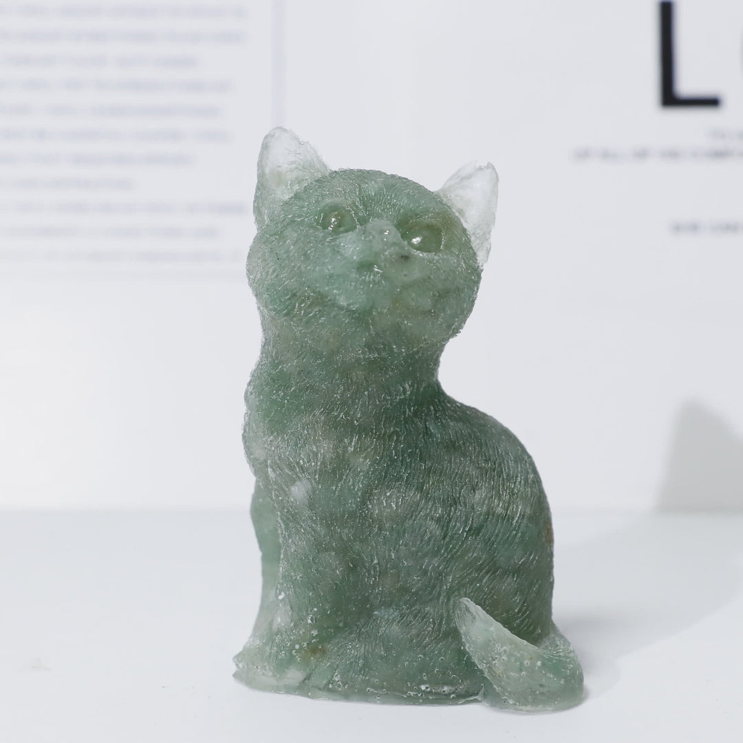 Olivenorma Crystal Resin Standing Cat Gemstone Decoration - image 19