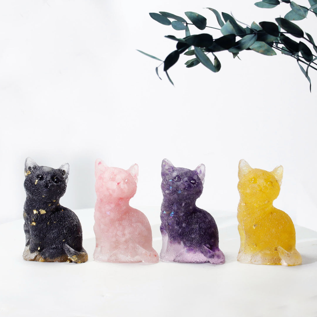 Olivenorma Crystal Resin Standing Cat Gemstone Decoration - image 49