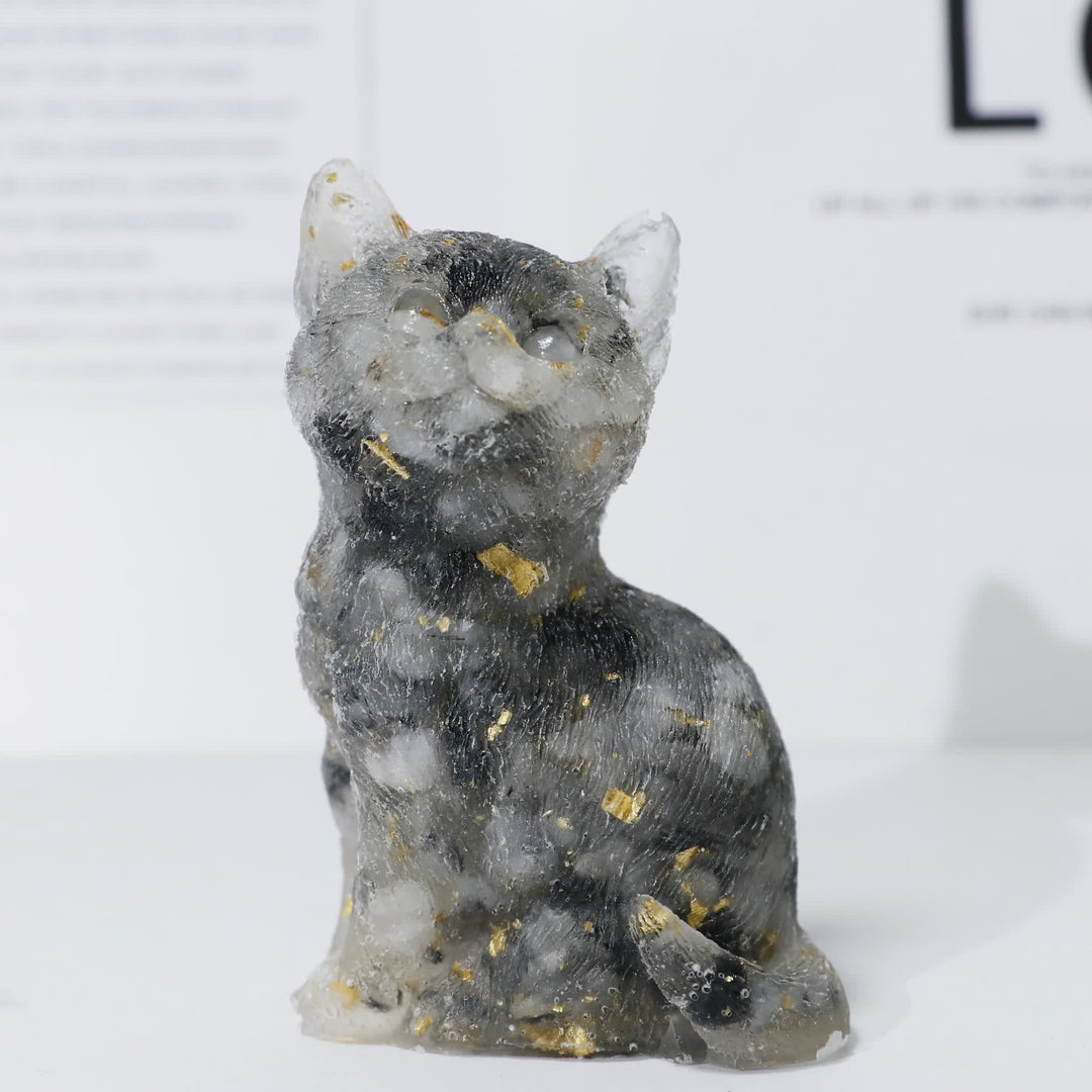 Olivenorma Crystal Resin Standing Cat Gemstone Decoration - image 7