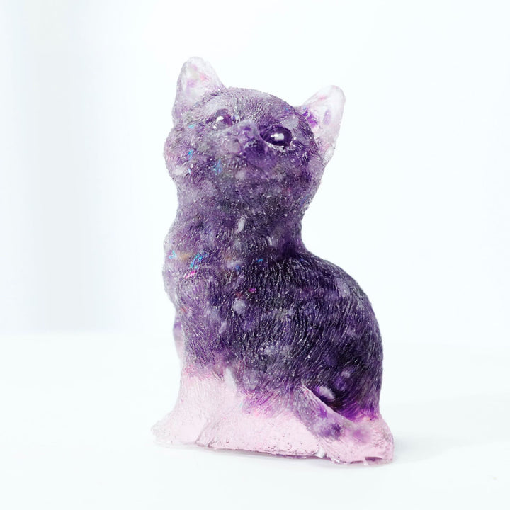 Olivenorma Crystal Resin Standing Cat Gemstone Decoration - image 25