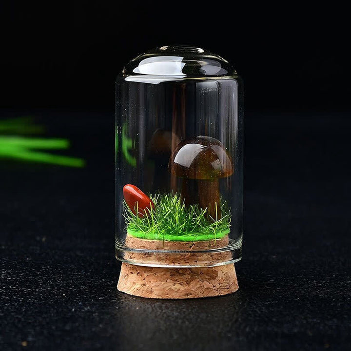 Olivenorma Glass Cover Crystal Mushroom Carving Gemstone Decoration - Tiger Eye - image 32