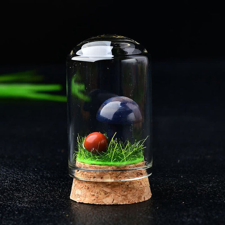 Olivenorma Glass Cover Crystal Mushroom Carving Gemstone Decoration - Sodalite - image 30