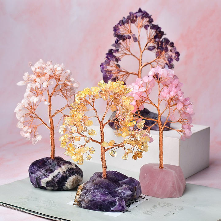 Olivenorma Fantasy Amethyst Base Feng Shui Tree - Rose Quartz - image 0