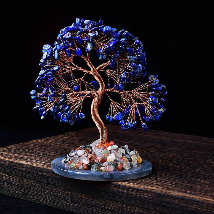 Olivenorma Colored Agate Gravel Base Feng Shui Tree - Lapis Lazuli - image 6