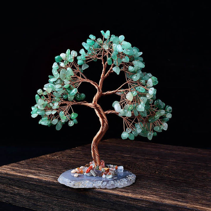 Olivenorma Colored Agate Gravel Base Feng Shui Tree - Green Aventurine - image 10
