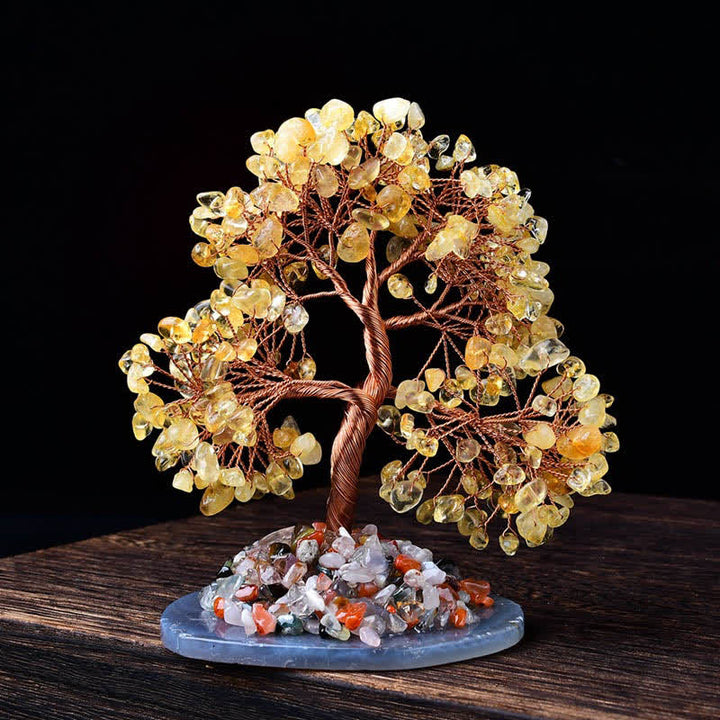 Olivenorma Colored Agate Gravel Base Feng Shui Tree - Citrine - image 0