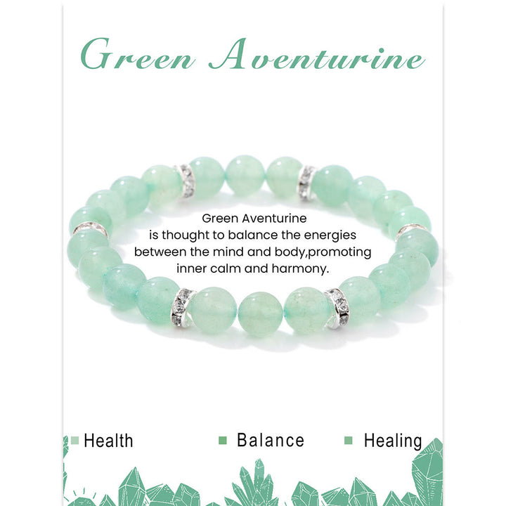 Olivenorma Natural Gemstone Round Shaped Healing Beaded Bracelet - Green Aventurine - image 9