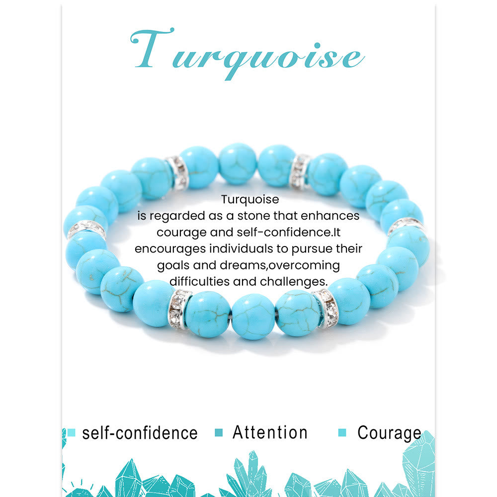 Olivenorma Natural Gemstone Round Shaped Healing Beaded Bracelet - Turquoise - image 12