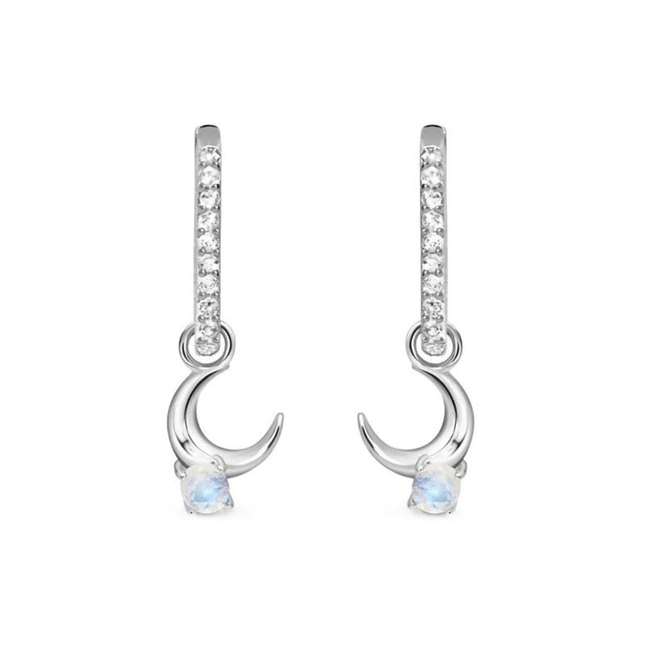 Olivenorma Moonstone Crescent Gemstone Dangle Earrings - image 5