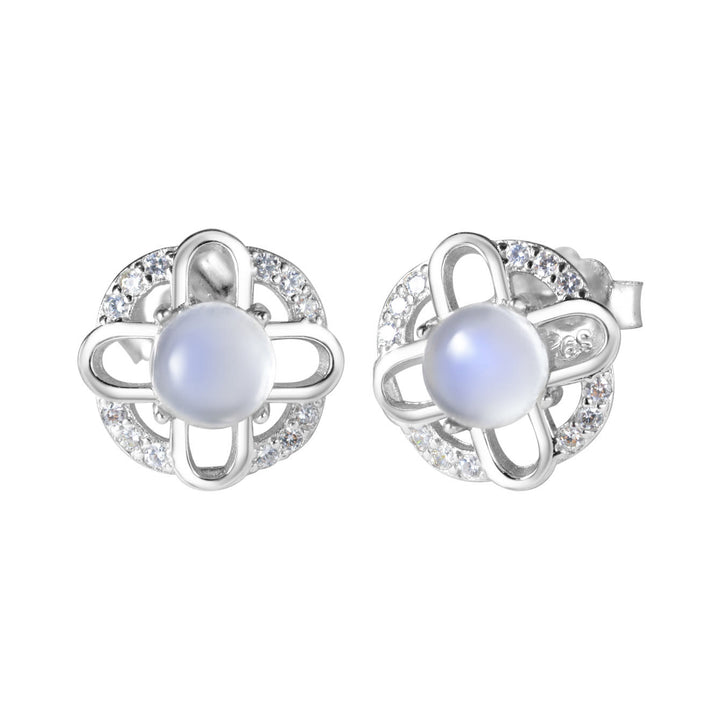 Olivenorma Moonstone Cross 925 Silver Stud Post Earrings - image 4