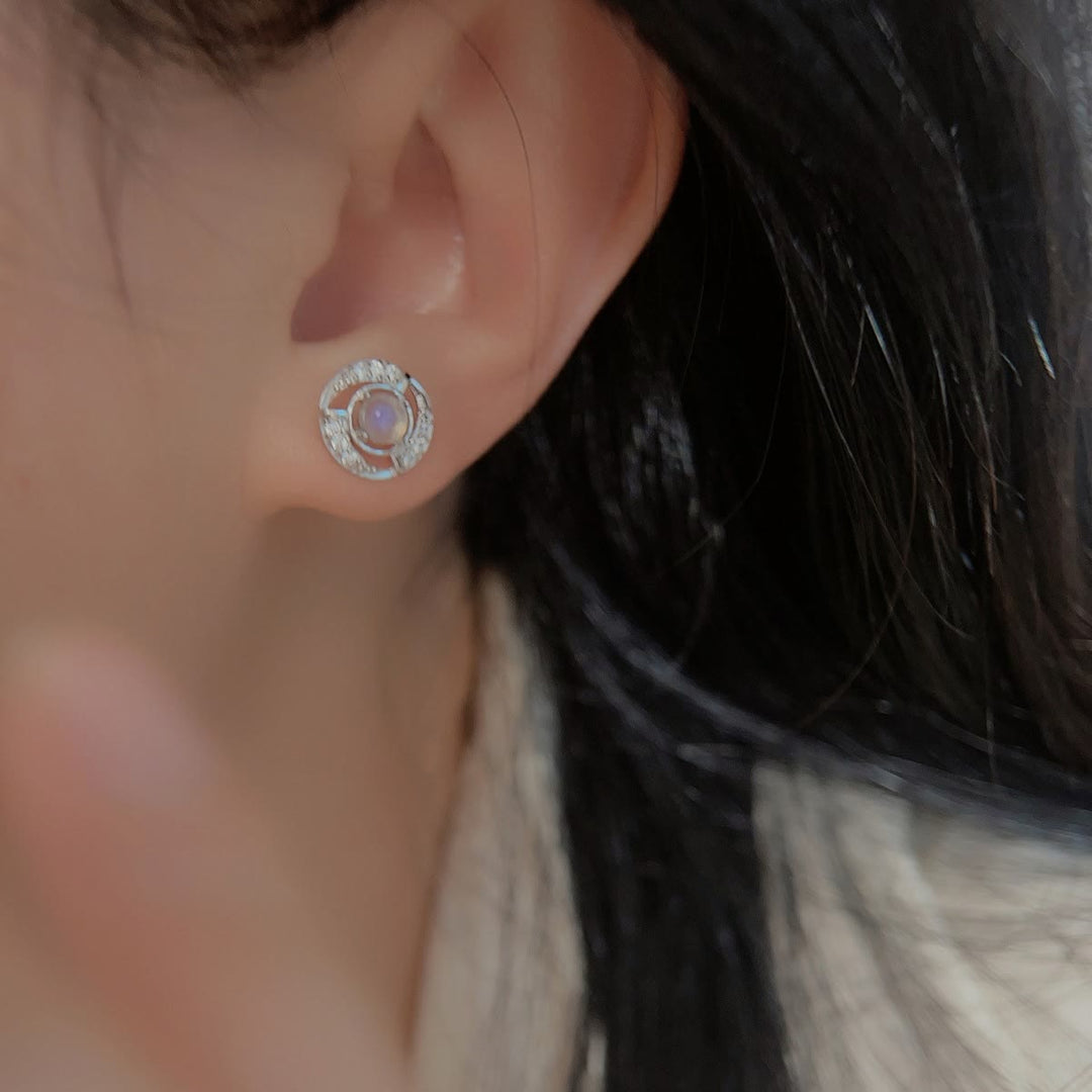 Olivenorma Moonstone Whirlwind Shaped Stud Post Earrings - image 2