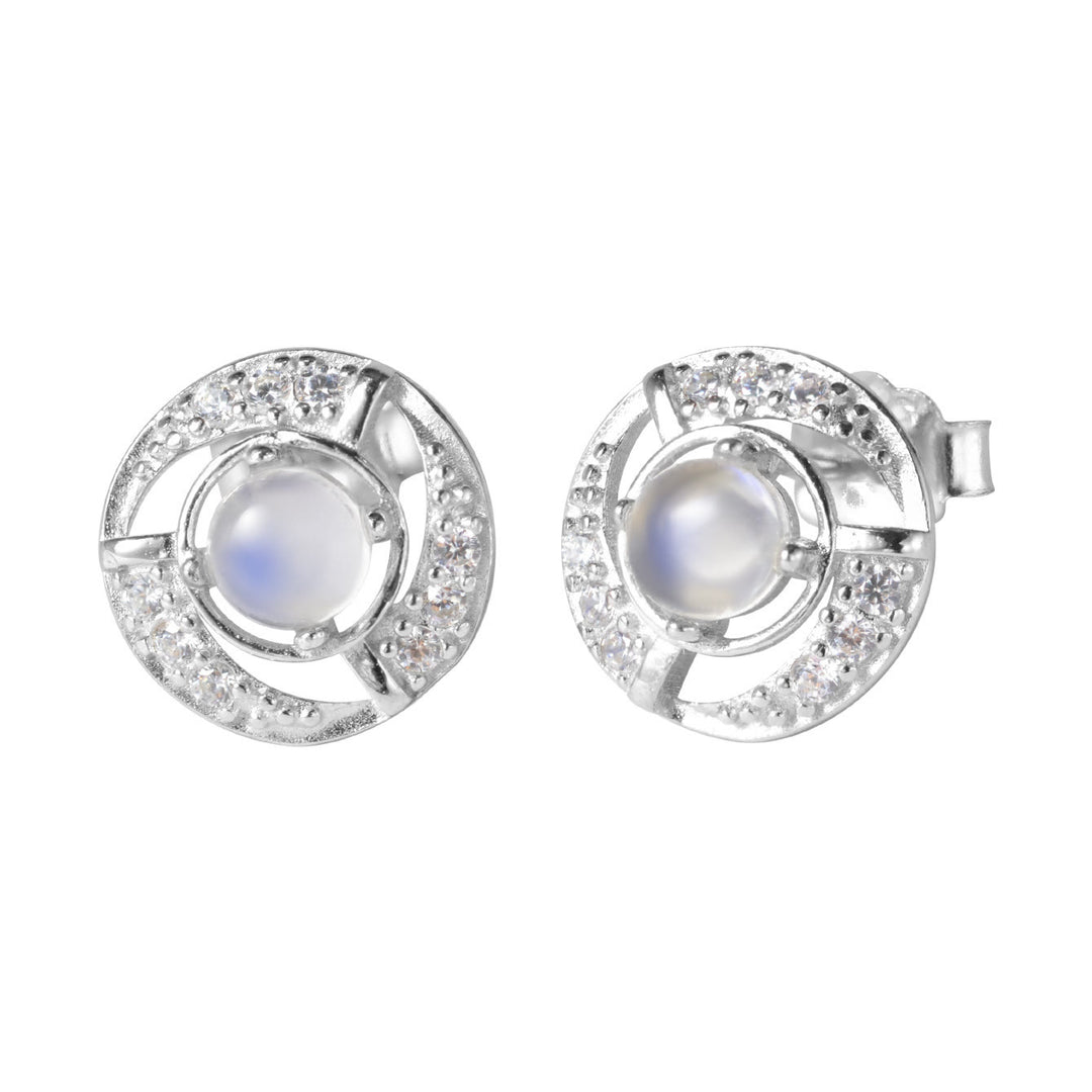 Olivenorma Moonstone Whirlwind Shaped Stud Post Earrings - image 4