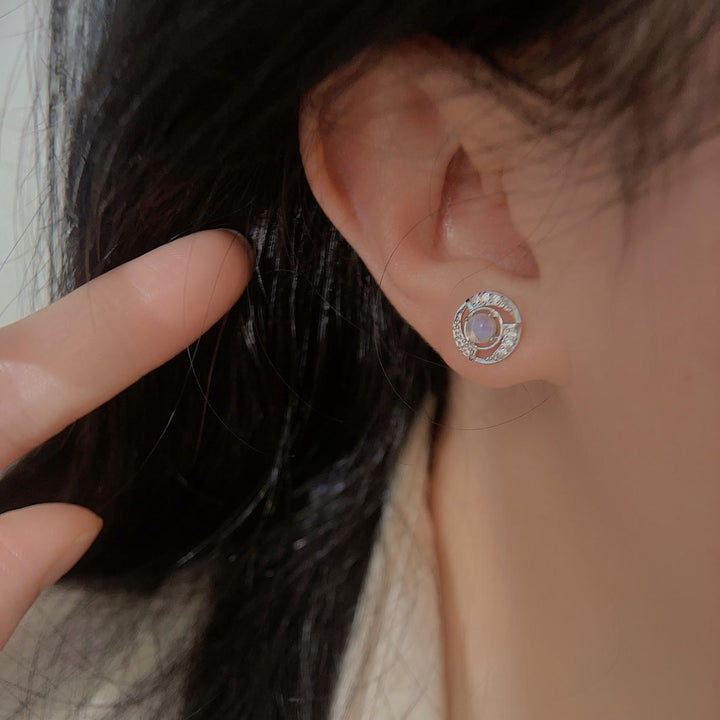 Olivenorma Moonstone Whirlwind Shaped Stud Post Earrings - image 1