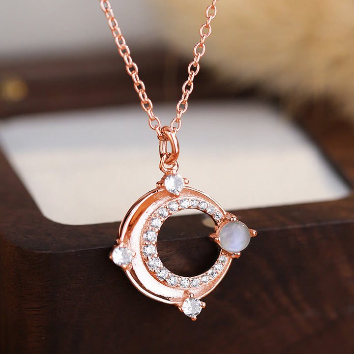 Olivenorma Crescent Moon Charm Natural Moonstone Necklace - image 4