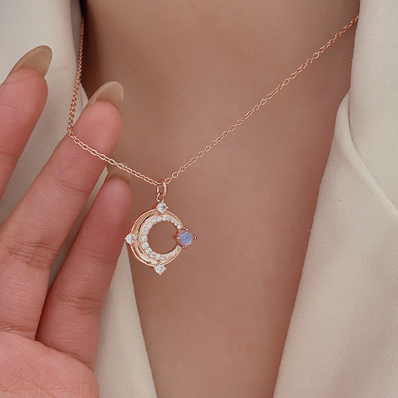Olivenorma Crescent Moon Charm Natural Moonstone Necklace - image 2