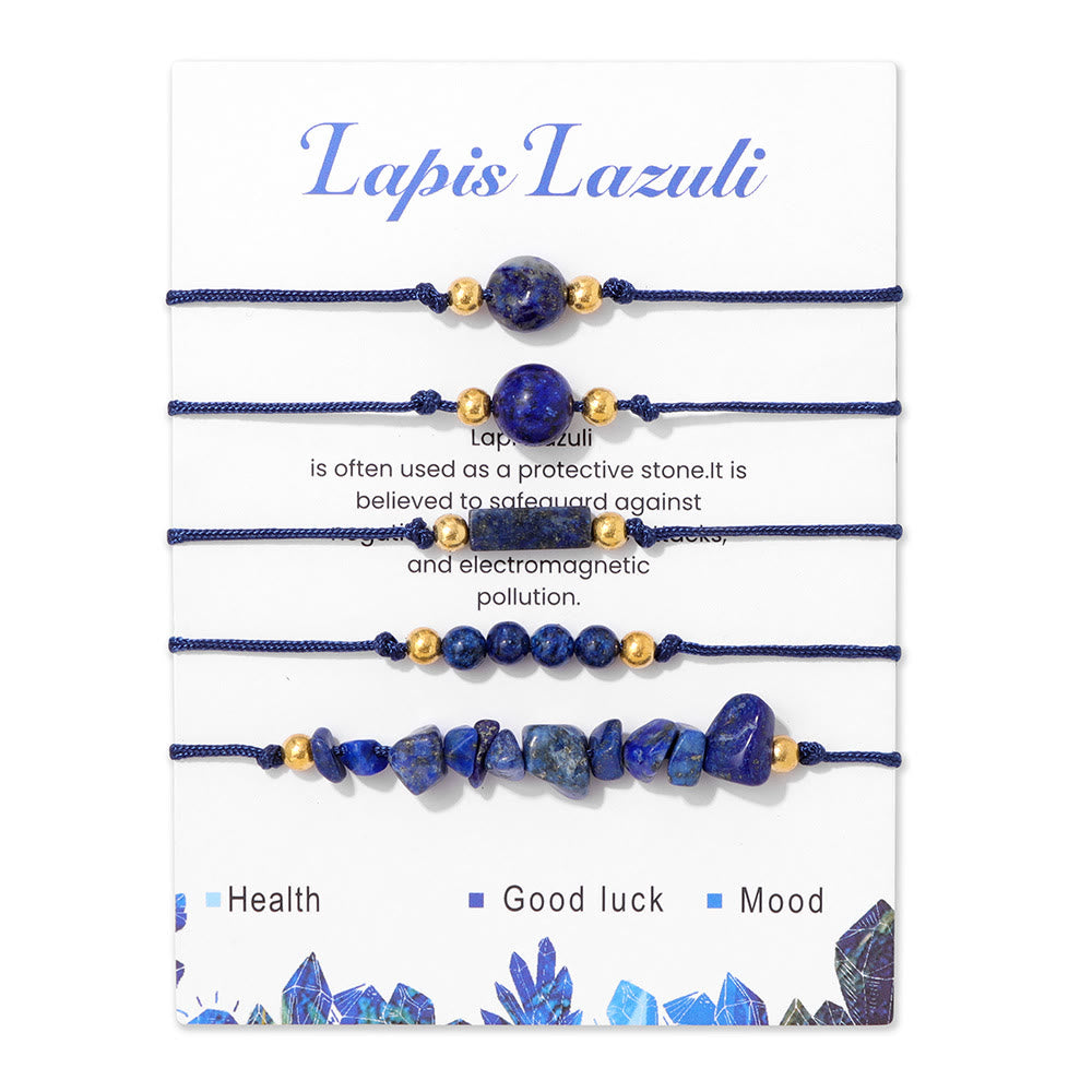 Olivenorma 5Pcs Handmade Gemstone Energy Braided Bracelet - image 1