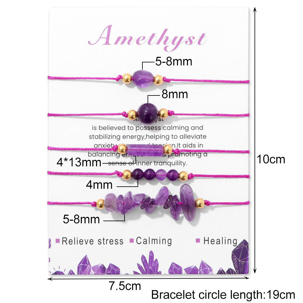 Olivenorma 5Pcs Handmade Gemstone Energy Braided Bracelet - image 7