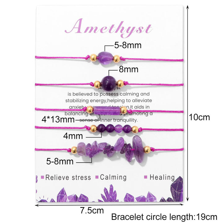 Olivenorma 5Pcs Handmade Gemstone Energy Braided Bracelet - image 7