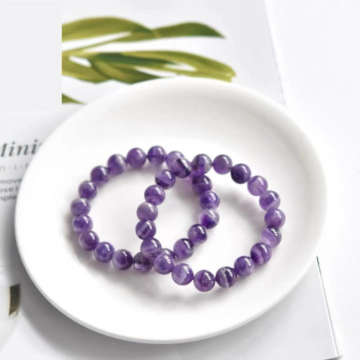 Olivenorma Natural Amethyst Healing Round Beaded Bracelet - image 3