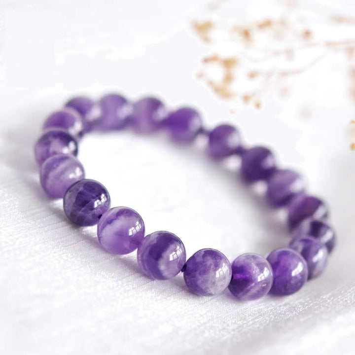Olivenorma Natural Amethyst Healing Round Beaded Bracelet - image 2