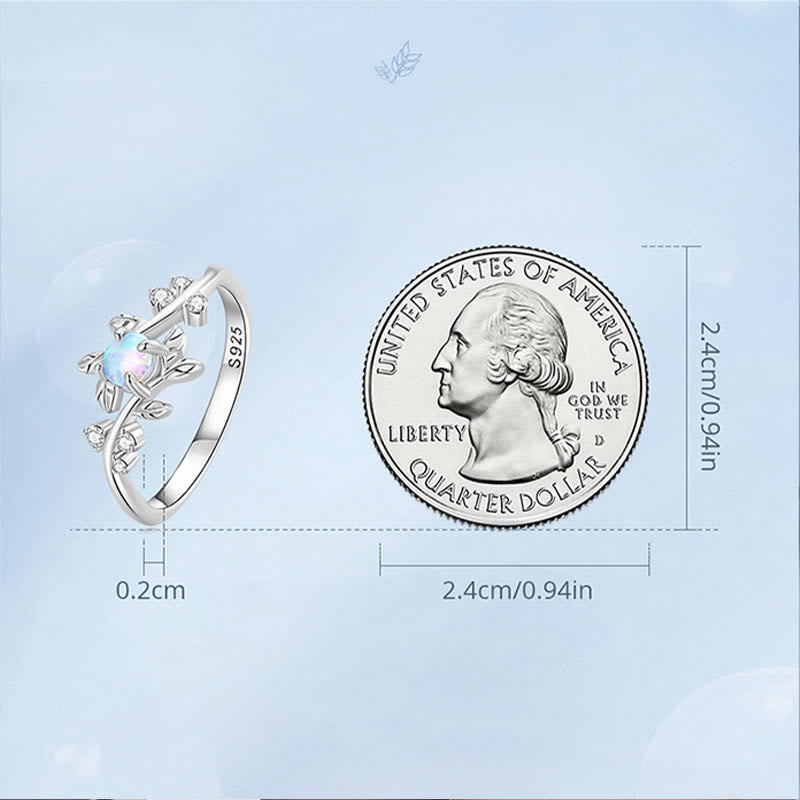 Olivenorma Opal Vine Shaped 925 Sterling Silver Ring - image 5