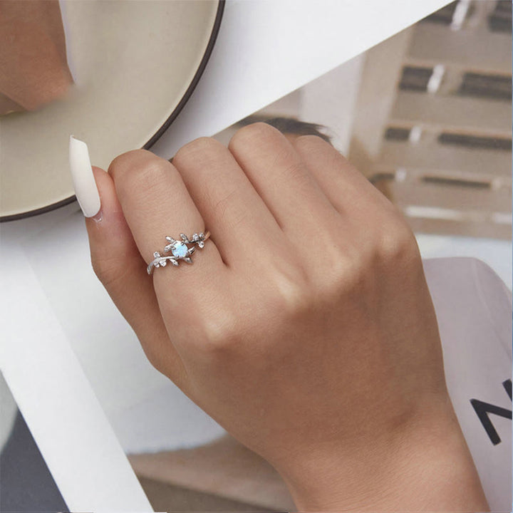 Olivenorma Opal Vine Shaped 925 Sterling Silver Ring - image 2