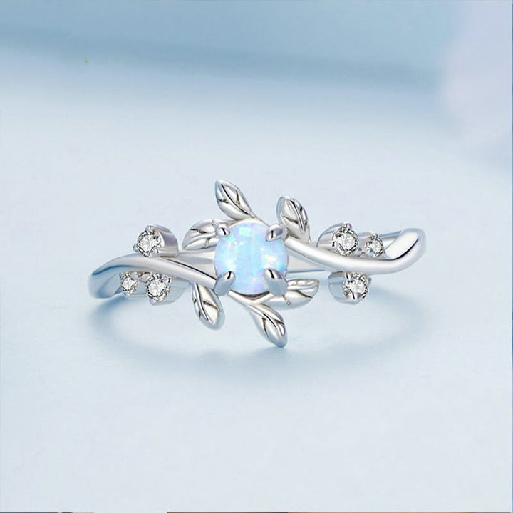 Olivenorma Opal Vine Shaped 925 Sterling Silver Ring - US 8 - image 0